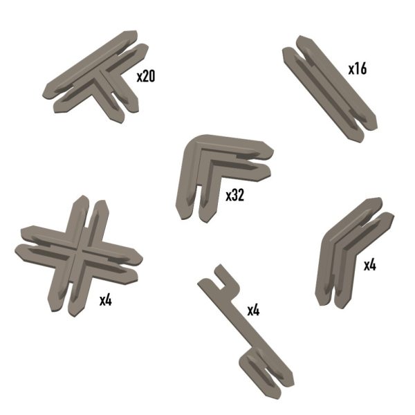 Battlesystems Plastic Terrain Clips – Brown