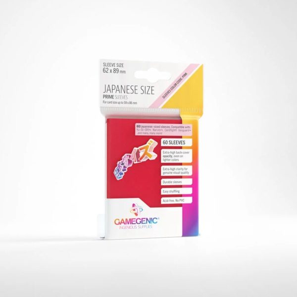 GameGenic – Prime Japanese Size Sleeves: Red (60)