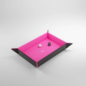 GameGenic - Magnetic Dice Tray Rectangular (Black/Pink) - Image 1